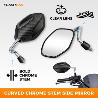 HOTSPEED Side Mirror For Motorcycle Yamaha Curved Stem For Mio i 125 Sporty Clear Lens No Grade V2