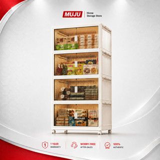 MUJU Foldable Cabinet For Clothes Durabox Heavy-Duty Plastic Drawer Cabinet Wardrobe Storage Box