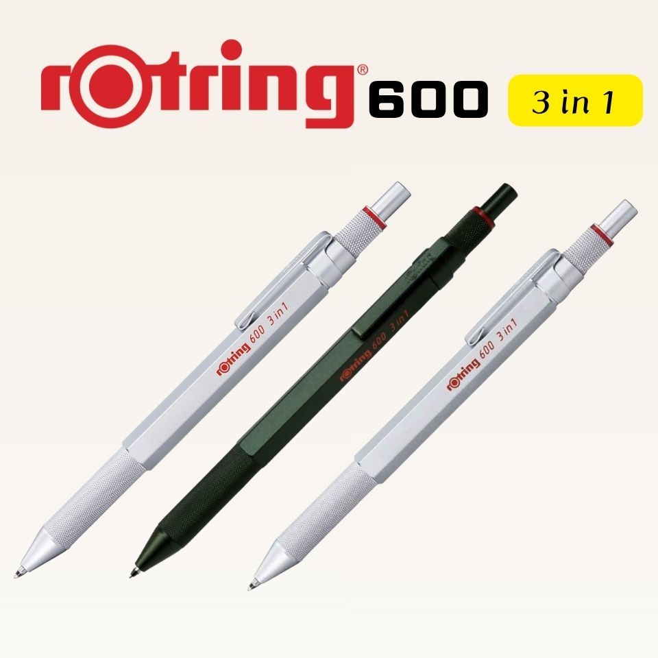 rOtring 600 3-in-1 Multi Pen Black Red 0.5mm Pencil