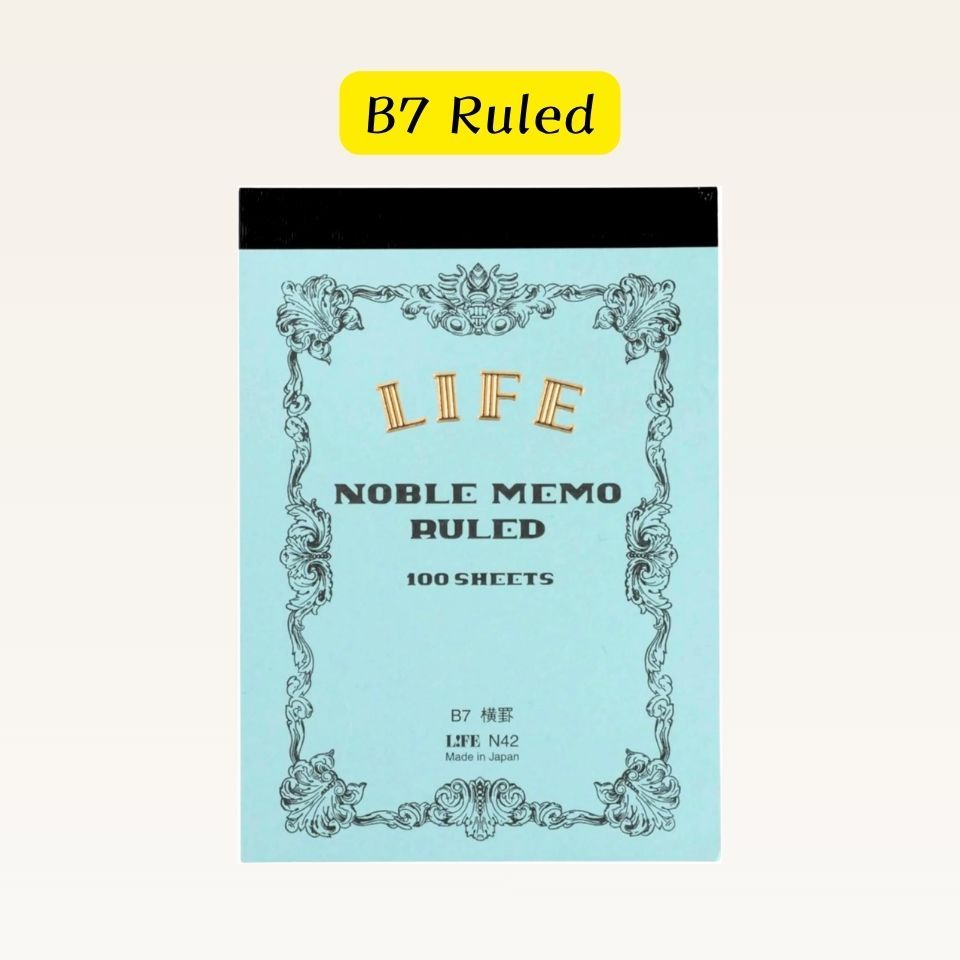 Life Noble Memo B7 Ruled Notepad White 100 Sheets N42