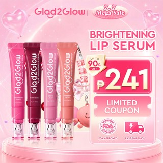 Glad2Glow 3-IN-1 POUT CANDY Lip Serum Vitamin C+E Brighten Lip Tint Lip Plumping Lipstick Smooth