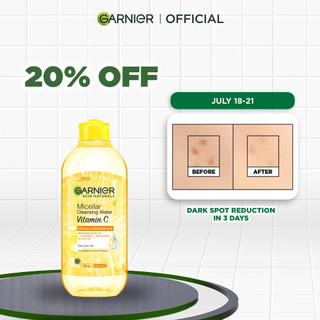 Garnier Brightening Micellar Water w/ Vitamin C - Makeup Remover, Toner for Dark Spots (125ML/400ML)