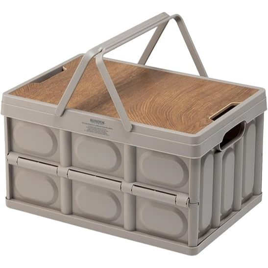 BUNDOK Folding Container with Lid M/L 10kg Load Stackable BD-397 BD-398
