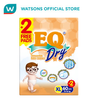 EQ DRY Disposable Baby Diapers Xlarge 60's