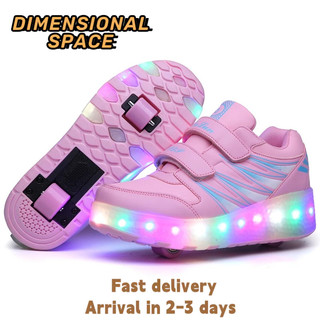 【Christmas gifts】 Size 32-37  Kids Led Light Shoes Children Roller Skates Boy And Girls Sneaker
