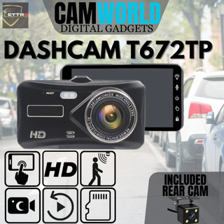 Car Video Recorder Dash Cam Dual Lens HD 1080P Auto Digital 4'' IPS Touch Screen DVRS Dashcam Camera