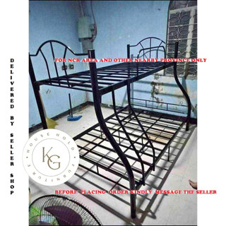 R-type bunk bed good quality bedframe good for family single size upper double size lower bed(36x48)