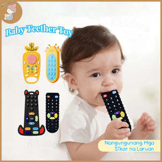 Kissdora【COD】Remote Control Teether Toys for Baby Silicon Teether for Baby BPA free Baby Sensory Toy