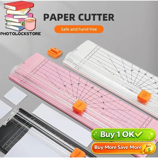 Paper trimmer A4 portable plastic paper cutter manual cutting tool with free extra blade office use