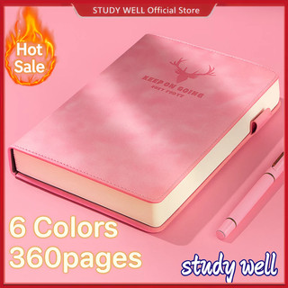 Deer Head A5 Big Notebook Ultra Thick Leather Business Diary Notebook for Office School Stationery