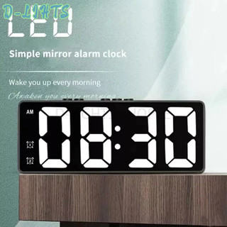 LED Mirror Clock Digital Alarm Snooze Display Time Desktop Electronic Table clocks Desktop clock