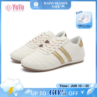YOTO Shoes Women's Sneakers Korean Pu Leather Sports Sapatos Lightweight School Shoes 36-40 Size