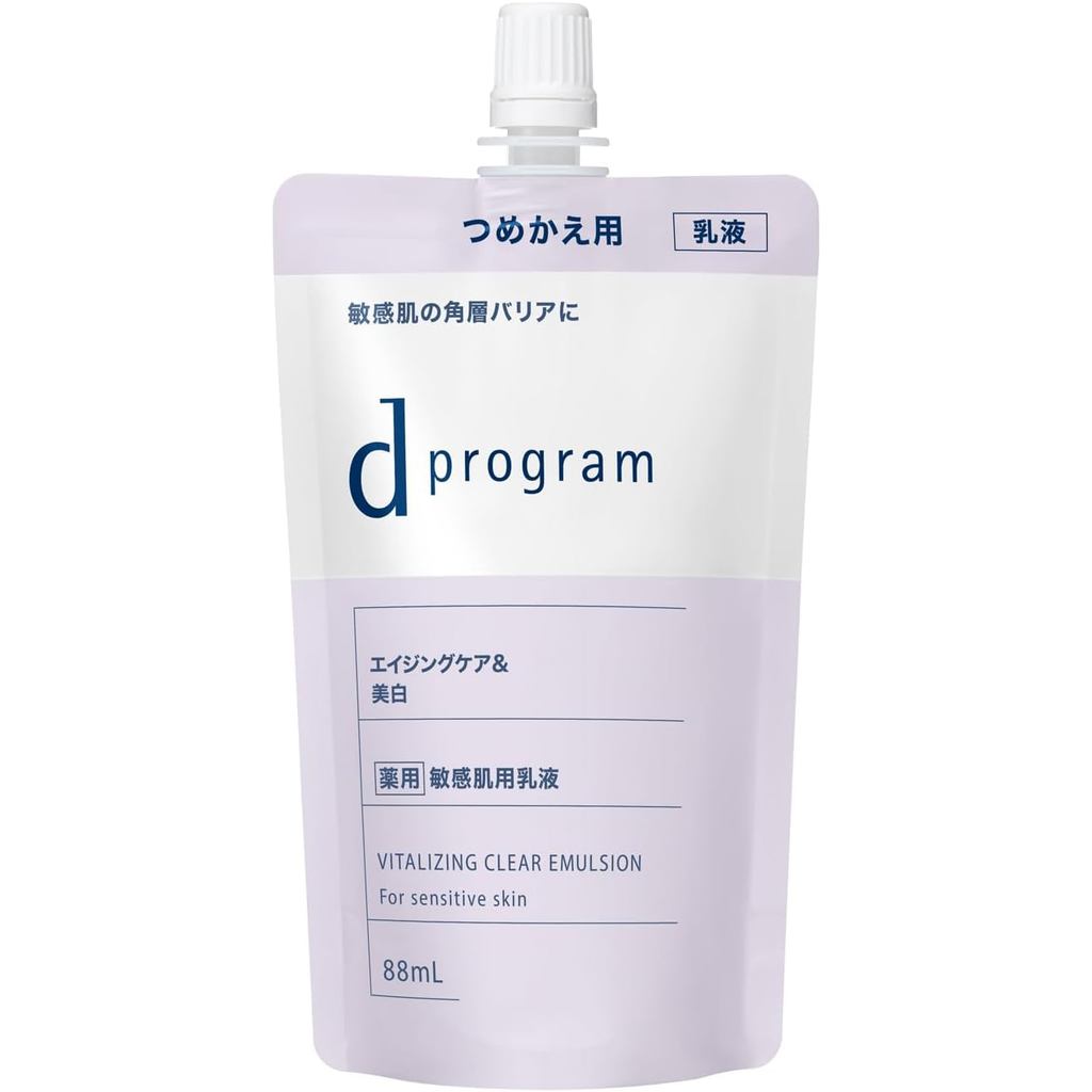 100% Authentic d program (d program) Vitalizing & Clear Emulsion EX (Refill), 3.0 fl oz (88 ml), Emu