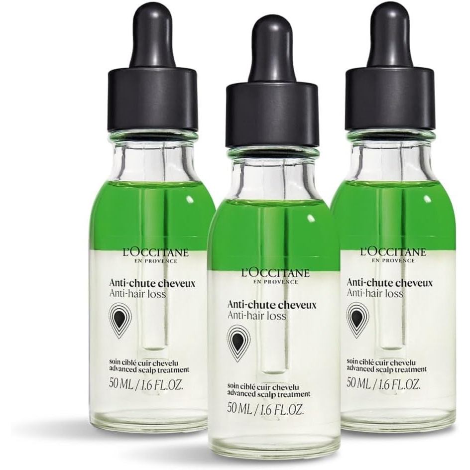 100% Authentic L'Occitane Medicinal Anti-Hair Loss Serum, 1.7 fl oz (50 ml) x 3 Bottles (Quasi-Drug)