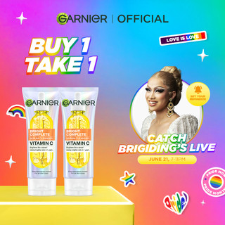NEW Garnier Vitamin C Serum Cleanser Foam Wash (100mlx2) Twin Pack - Instant Brighter Skin In 1 Wash