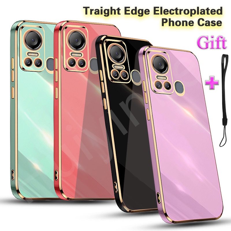 ปลอกชุบสําหรับ ITEL Vision 5 S663LC S18 S663L Traight Edge Electroplated เคสโทรศัพท์