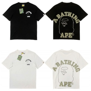 BAPEe ใหม่เสื้อยืดคอกลมลายพรางผู้ชายและผู้หญิงลำลองแขนสั้น