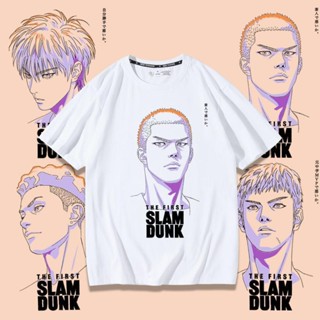 เสื้อยืด ผ้าฝ้าย ทรงหลวม ลาย Slamdunk ขนาดใหญ่ สําหรับเล่นบาสเก็ตบอล Slam Dunk flow chuan maple