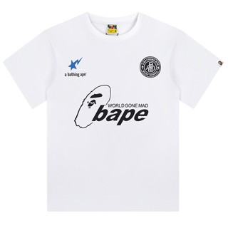 BAPEe แฟชั่นเสื้อยืดแขนสั้นลําลองคอกลมสไตล์ใหม่สําหรับผู้ชายและผู้หญิง