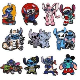 เข็มกลัดโลหะ ลายการ์ตูนอนิเมะ Stitch Star Treasure Pin