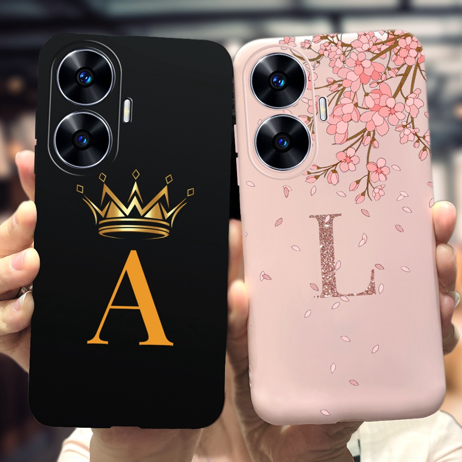 เคสโทรศัพท์มือถือ ซิลิโคนนิ่ม TPU กันกระแทก ลายตัวอักษร 6.72 นิ้ว สําหรับ Realme C55 Case 2023 RealmeC55 C 55