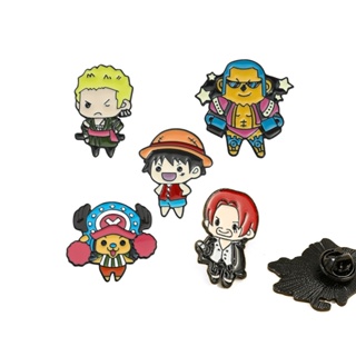 Disney เข็มกลัดโลหะ ลายการ์ตูนอนิเมะ One Piece Luffy Zoro Chopper สองมิติ