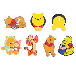 เข็มกลัดโลหะ ลายการ์ตูน Disney Winnie the Pooh สําหรับติดกระเป๋าเป้สะพายหลัง