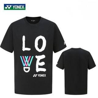 Yonex เสื้อยืดแขนสั้น ผ้าไมโครไฟเบอร์ 100% ทนทาน สําหรับฝึกแบดมินตัน