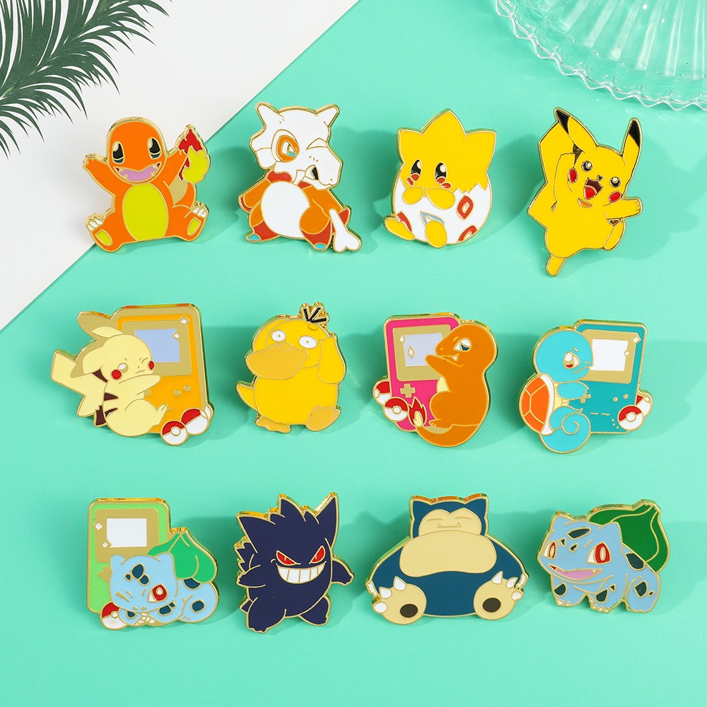 Pokémon Pokémonเข็มกลัดการ์ตูนPikachu Jennyเต่าเคลือบPinสามารถเข้าถึงเข็มกลัดโลหะเป็ด