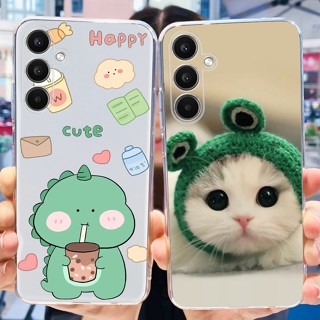 เคสโทรศัพท์มือถือ ซิลิโคนนิ่ม TPU ลายไดโนเสาร์ แมวน่ารัก สําหรับ Samsung Galaxy A24 A24 4G SM-A245F