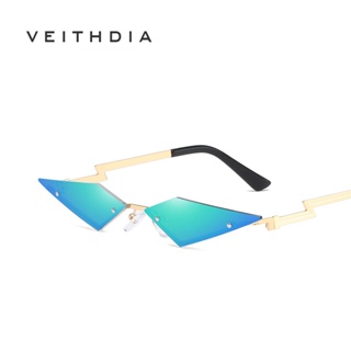 Veithdia ใหม่ แว่นตากันแดด ไร้กรอบ ฟิล์มสี โลหะ สไตล์ยุโรป และอเมริกา แฟชั่น สําหรับผู้ชาย และผู้หญิง S9066