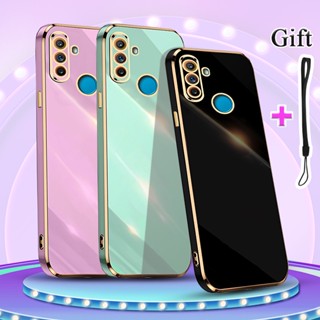 เคสซิลิโคน TPU แบบนิ่ม ชุบไฟฟ้า ขอบตรง สําหรับ Realme C3 Realme C3