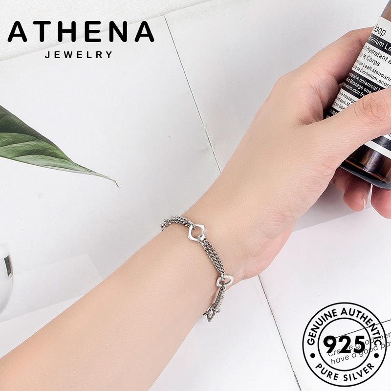 ATHENA JEWELRY แท้ เครื่องประดับ Silver ผู้หญิง กำไล แฟชั่น เงิน 925 วินเทจ มอยส์ซาไนท์ไดมอนด์ กำไลข้อมือ ผู้หญิง ต้นฉบับ เครื่องประดับ เกาหลี M056