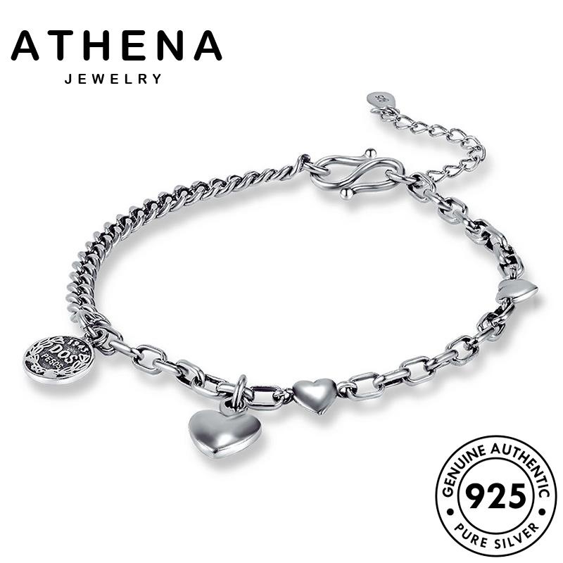 ATHENA JEWELRY แท้ เครื่องประดับ Silver ผู้หญิง กำไล แฟชั่น เงิน 925 วินเทจ มอยส์ซาไนท์ไดมอนด์ กำไลข้อมือ ผู้หญิง ต้นฉบับ เครื่องประดับ เกาหลี M056