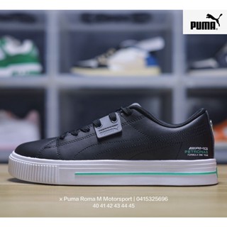 Original BMW sports series x Puma Roma M Motorsport series รองเท้าผ้าใบลําลอง ข้อสั้น สไตล์เรโทร เหมาะกับการเล่นกีฬา