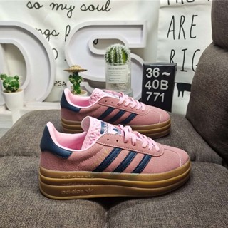 Adidas Originals Gazelle Bold W clover รองเท้าผ้าใบลําลอง พื้นหนา สามชั้น สไตล์วินเทจ