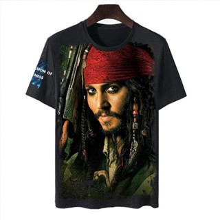เสื้อยืดแขนสั้น พิมพ์ลายการ์ตูนโจรสลัด กัปตัน แจ็ค คาริบเบียน สีดํา Surrounϟ Surrounф |Ф |||Фф |Ф | | | Ф | | 7.4