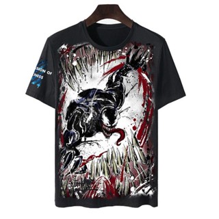 เสื้อยืดแขนสั้น พิมพ์ลายอนิเมะ Guardians venom deadly สีดํา สําหรับวัยรุ่น