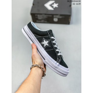 รองเท้าผ้าใบลําลอง Converse One Star สีดํา สไตล์เรโทร สําหรับผู้ชาย และผู้หญิง