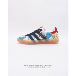 Adidas ของแท้) รองเท้าผ้าใบลําลอง รุ่น Clover GAZELLE สไตล์คลาสสิก สําหรับผู้ชาย และผู้หญิง