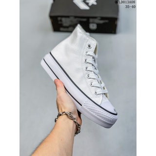 รองเท้าผ้าใบ CONVERSE CONVERSE พื้นหนา สีขาว แบบดั้งเดิม สไตล์คลาสสิก สําหรับผู้หญิง