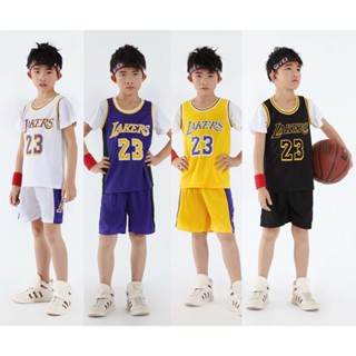 เสื้อกีฬาบาสเก็ตบอล ลาย NBA Los Angeles Lakers James No.23 สําหรับเด็ก