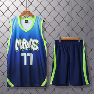 เสื้อกีฬาบาสเก็ตบอล ลาย NBA City Jersey Set Dallas Mavericks No.77 สําหรับผู้ชาย