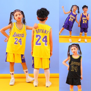 เสื้อกีฬาบาสเก็ตบอล ลายทีม NBA Los Angeles Lakers Kobe Bryant 24 Jersey สําหรับเด็กผู้ชาย และเด็กผู้หญิง