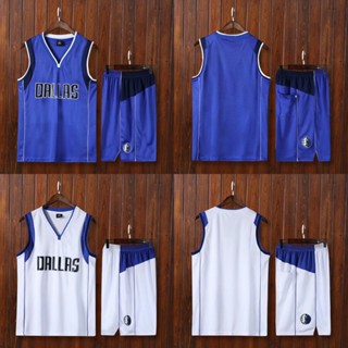 เสื้อกีฬาบาสเก็ตบอล คอวี ลาย NBA Dallas Maverick Jersey สําหรับผู้ชาย