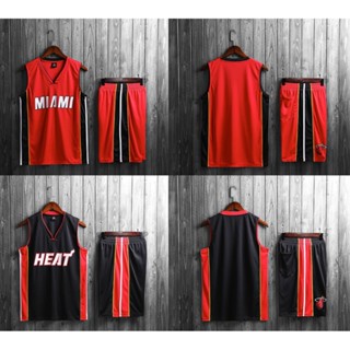 เสื้อกีฬาบาสเก็ตบอล ลายทีม NBA Miami Heat Jersey Jersi สําหรับผู้ใหญ่