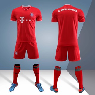 เสื้อกีฬาแขนสั้น ลายทีมชาติฟุตบอล Bundesliga FC Bayern Munich 20 21 ชุดเหย้า สําหรับผู้ชาย นักเรียน