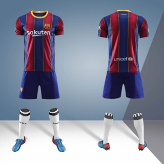 เสื้อกีฬาแขนสั้น ลายทีมฟุตบอล La Liga FC Barcelona 20 21 Season ชุดเยือน สําหรับผู้ชาย นักเรียน