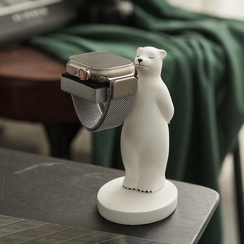 แท่นชาร์จนาฬิกาข้อมือ รูปหมีขั้วโลกน่ารัก แบบสร้างสรรค์ สําหรับ Huawei applewatch Apple