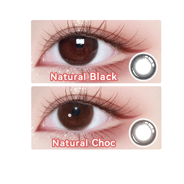 【ของขวัญ】 Midroo คอนแทคเลนส์ Natural Black / Brown คอนเทคเลนส์มินิ 14.0mm-1 ค